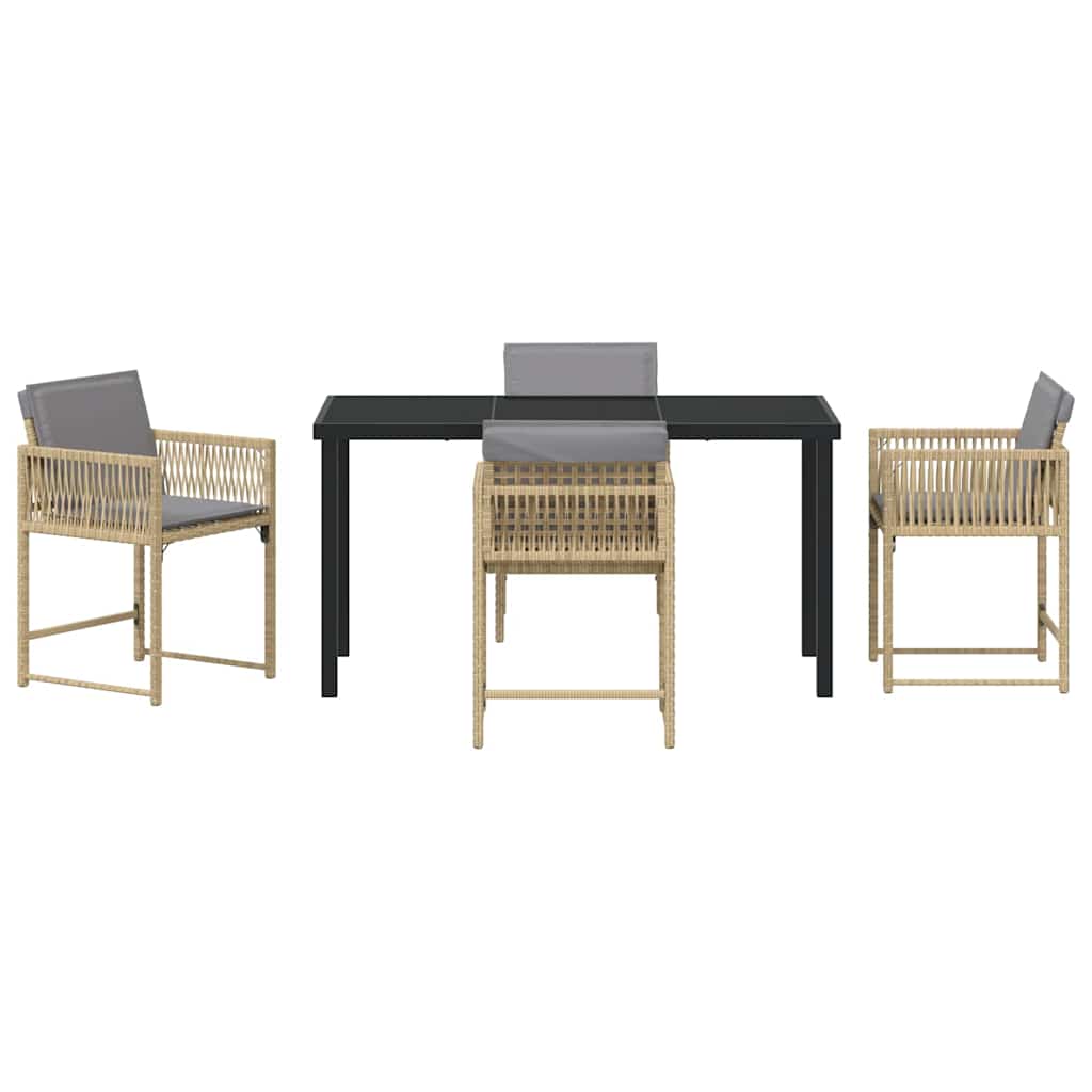 Have Spisebordssæt 5 stk. Beige polyrattan