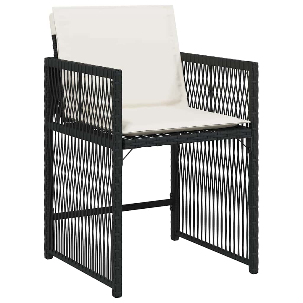 Have Spisebordssæt 5 stk. Sort polyrattan