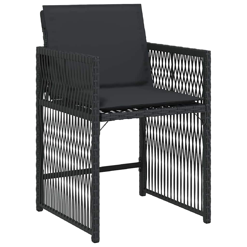 Have Spisebordssæt 5 stk. Sort polyrattan