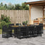 Have Spisebordssæt 9 pcs Sort polyrattan