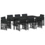 Have Spisebordssæt 9 pcs Sort polyrattan