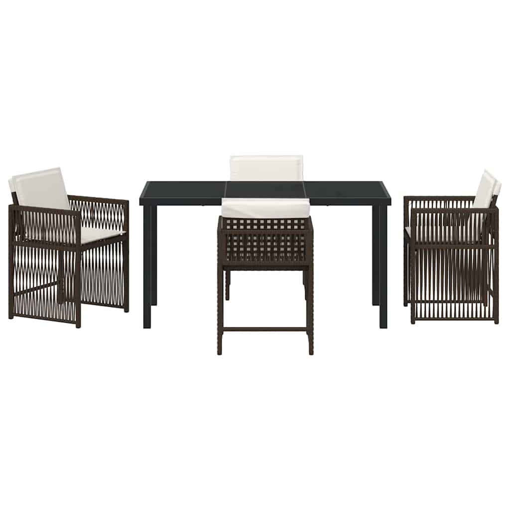 Have Spisebordssæt 5 stk. Brun polyrattan
