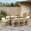 Have Spisebordssæt 9 pcs Beige polyrattan