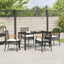Have Spisebordssæt 5 stk. Sort Rattan