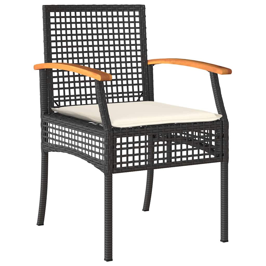 Have Spisebordssæt 5 stk. Sort Rattan