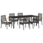 Have Spisebordssæt med pude 7 pcs Sort Rattan