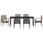 Have Spisebordssæt med pude 7 pcs Sort Rattan
