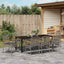Have Spisebordssæt med pude 9 pcs Grå og sort Rattan