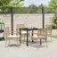 Have Spisebordssæt 5 stk. Beige og sort Rattan