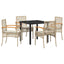 Have Spisebordssæt 5 stk. Beige og sort Rattan