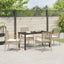 Have Spisebordssæt 5 stk. Beige og sort Rattan