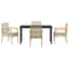 Have Spisebordssæt 5 stk. Beige og sort Rattan