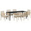Have Spisebordssæt med pude 7 pcs Beige og sort Rattan