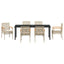 Have Spisebordssæt med pude 7 pcs Beige og sort Rattan