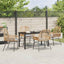 Have Spisebordssæt 5 stk. Brun polyrattan