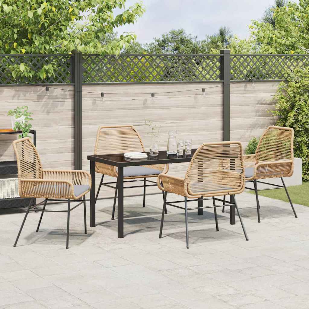Have Spisebordssæt 5 stk. Brun polyrattan