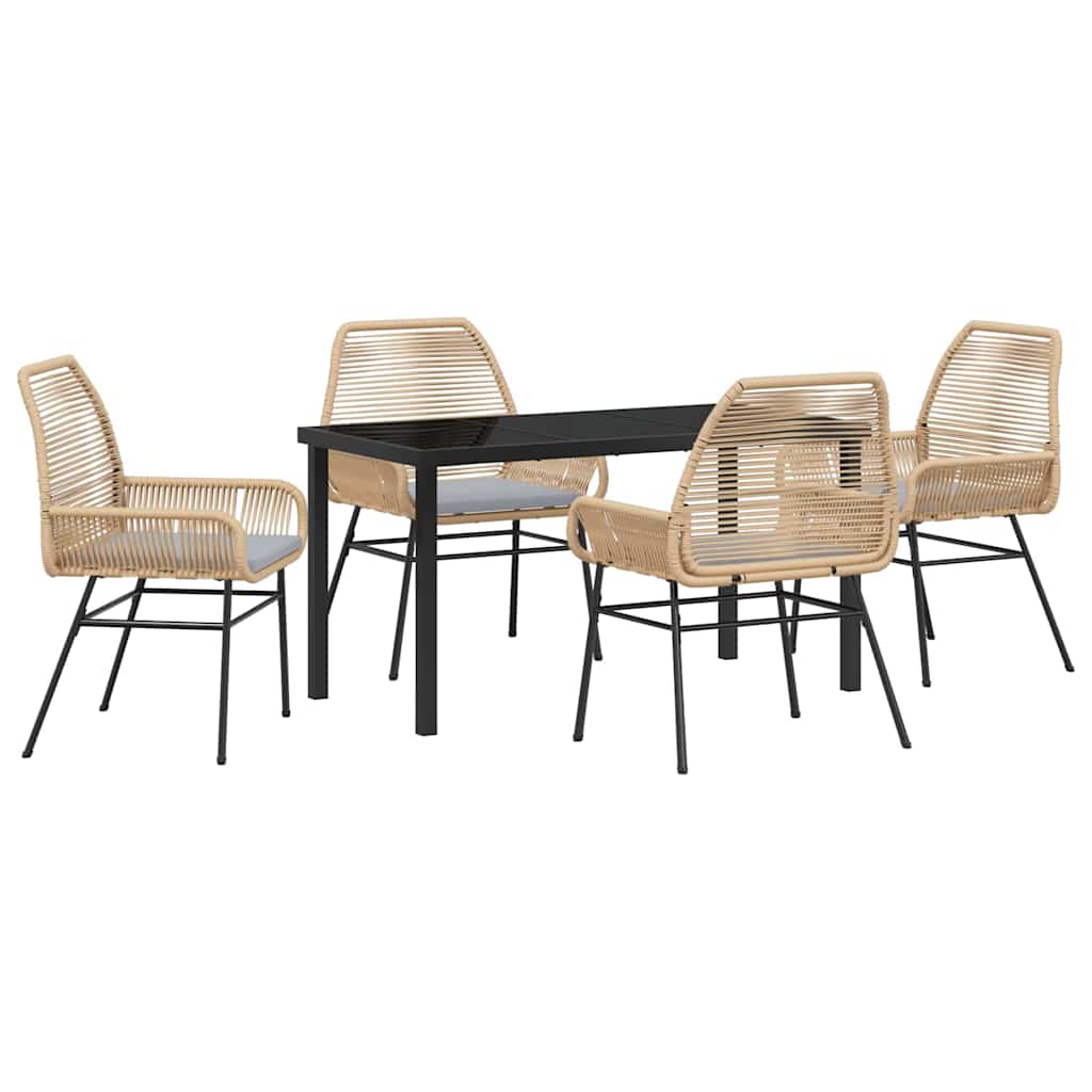 Have Spisebordssæt 5 stk. Brun polyrattan