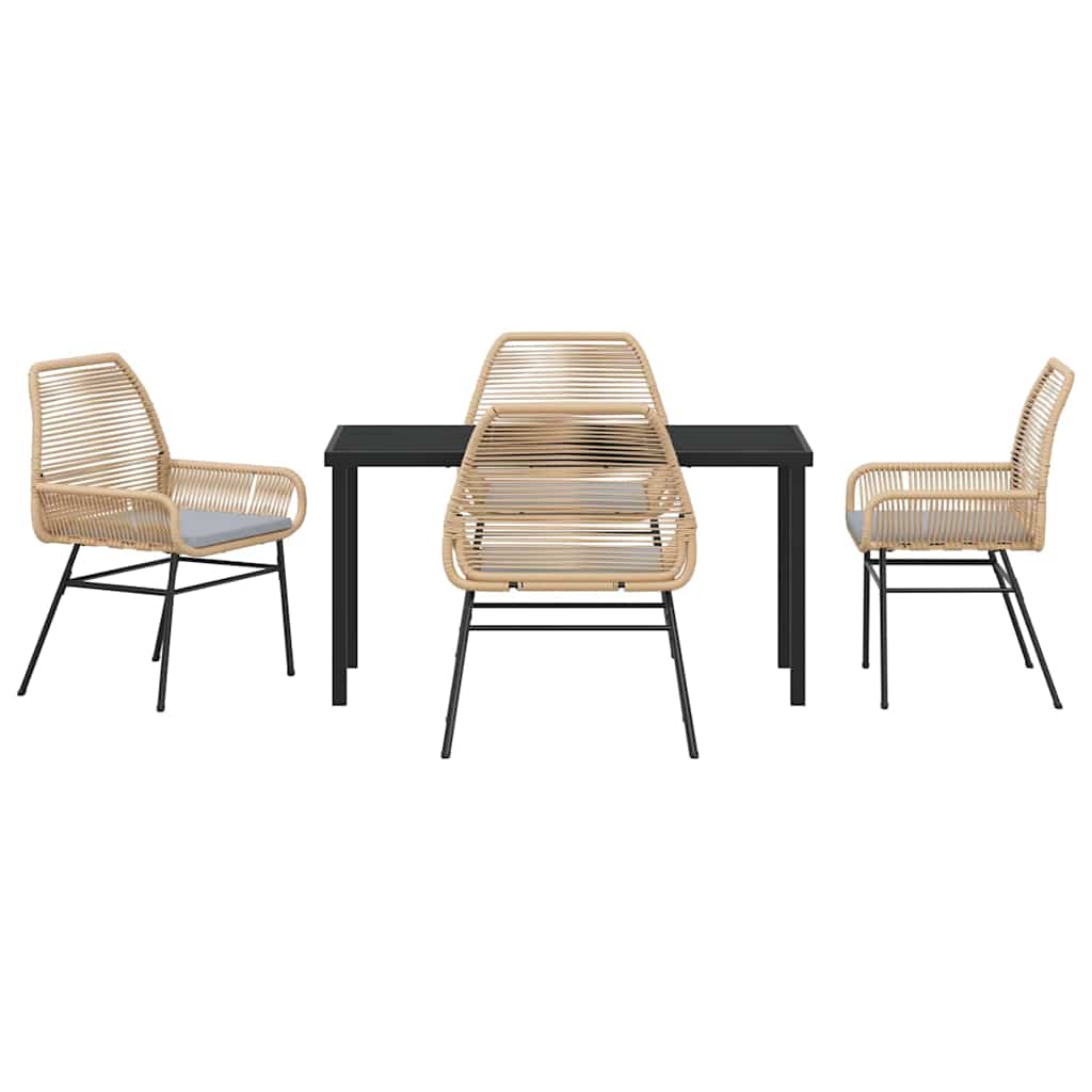Have Spisebordssæt 5 stk. Brun polyrattan