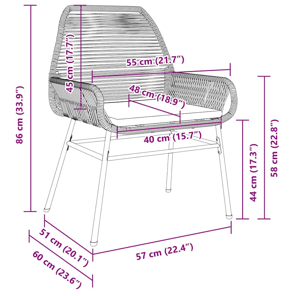 Have Spisebordssæt 5 stk. Brun polyrattan