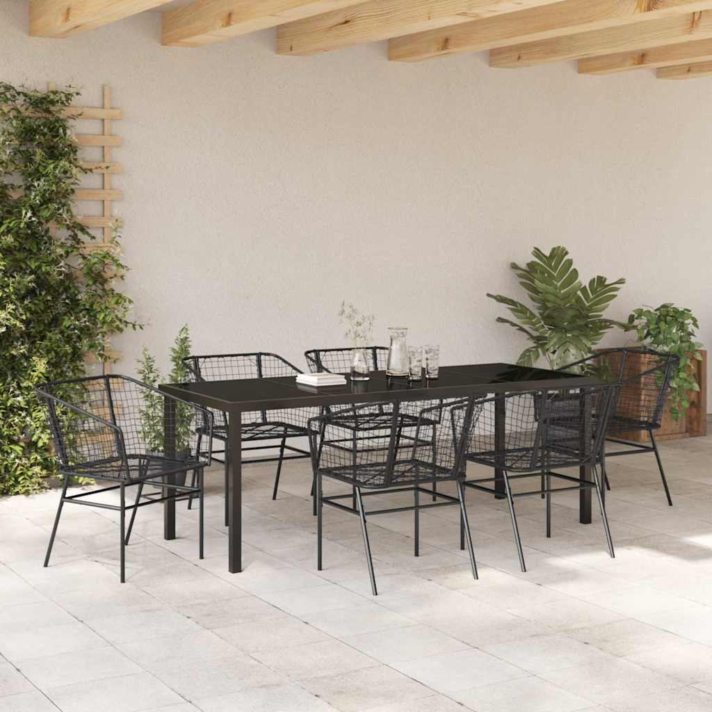 Have Spisebordssæt 7 pcs Sort polyrattan