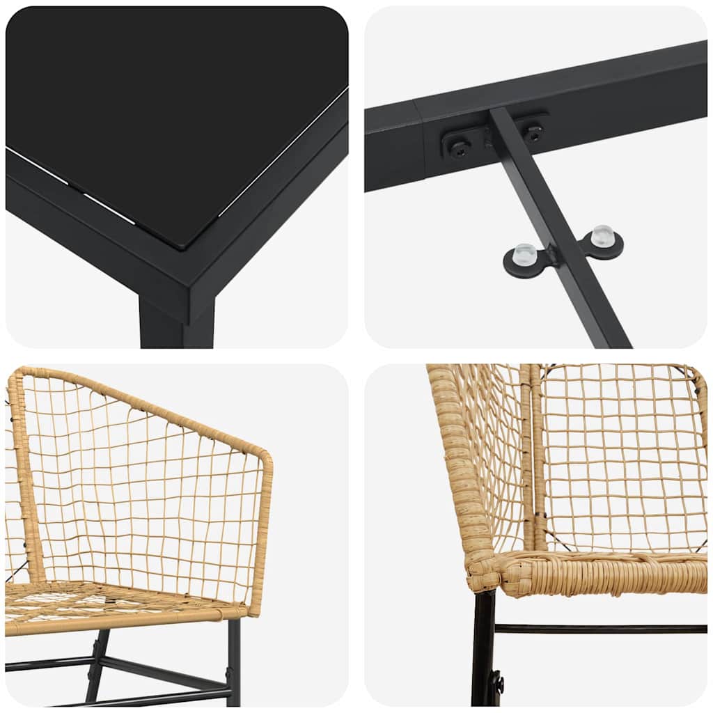 Have Spisebordssæt 7 pcs Brun polyrattan