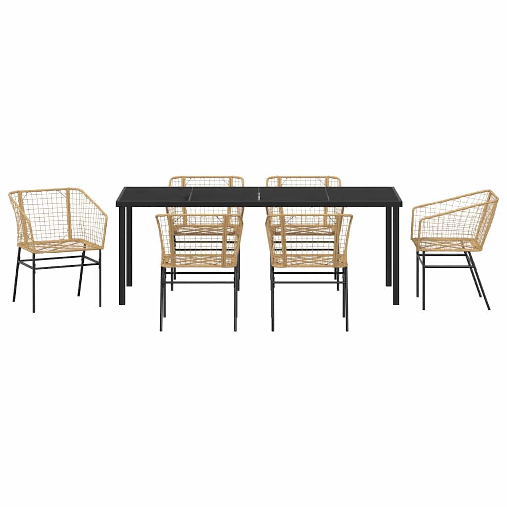 Have Spisebordssæt 7 pcs Brun polyrattan