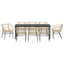 Have Spisebordssæt 9 pcs Brun polyrattan