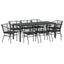 Have Spisebordssæt 9 pcs Sort polyrattan