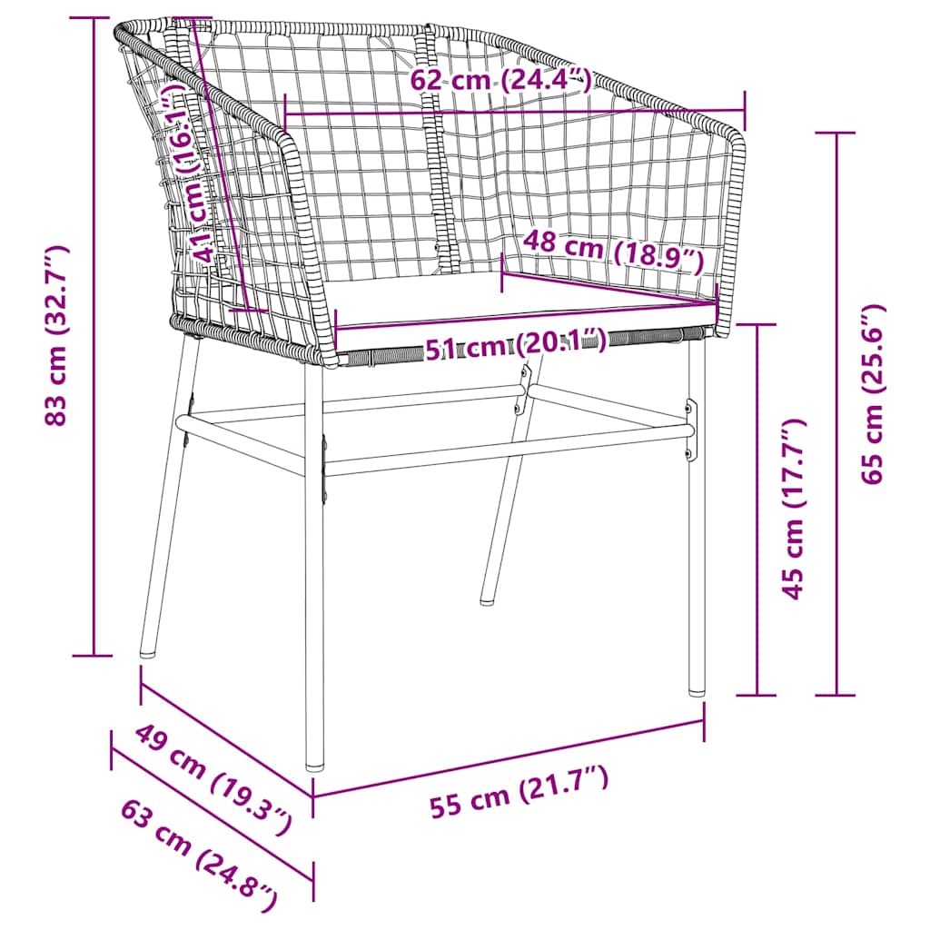 Have Spisebordssæt 7 pcs Brun polyrattan
