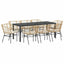 Have Spisebordssæt 9 pcs Brun polyrattan