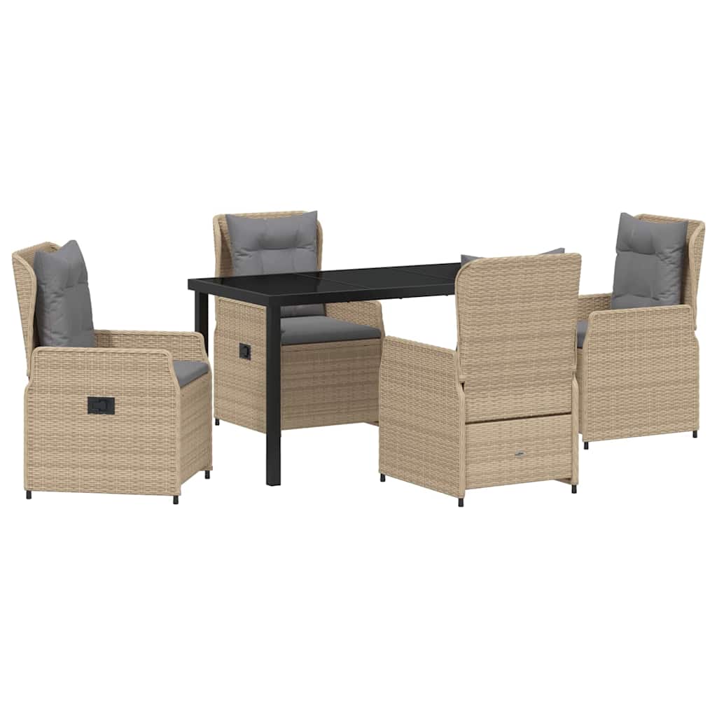 Have Spisebordssæt 5 stk. Beige og lys grå polyrattan
