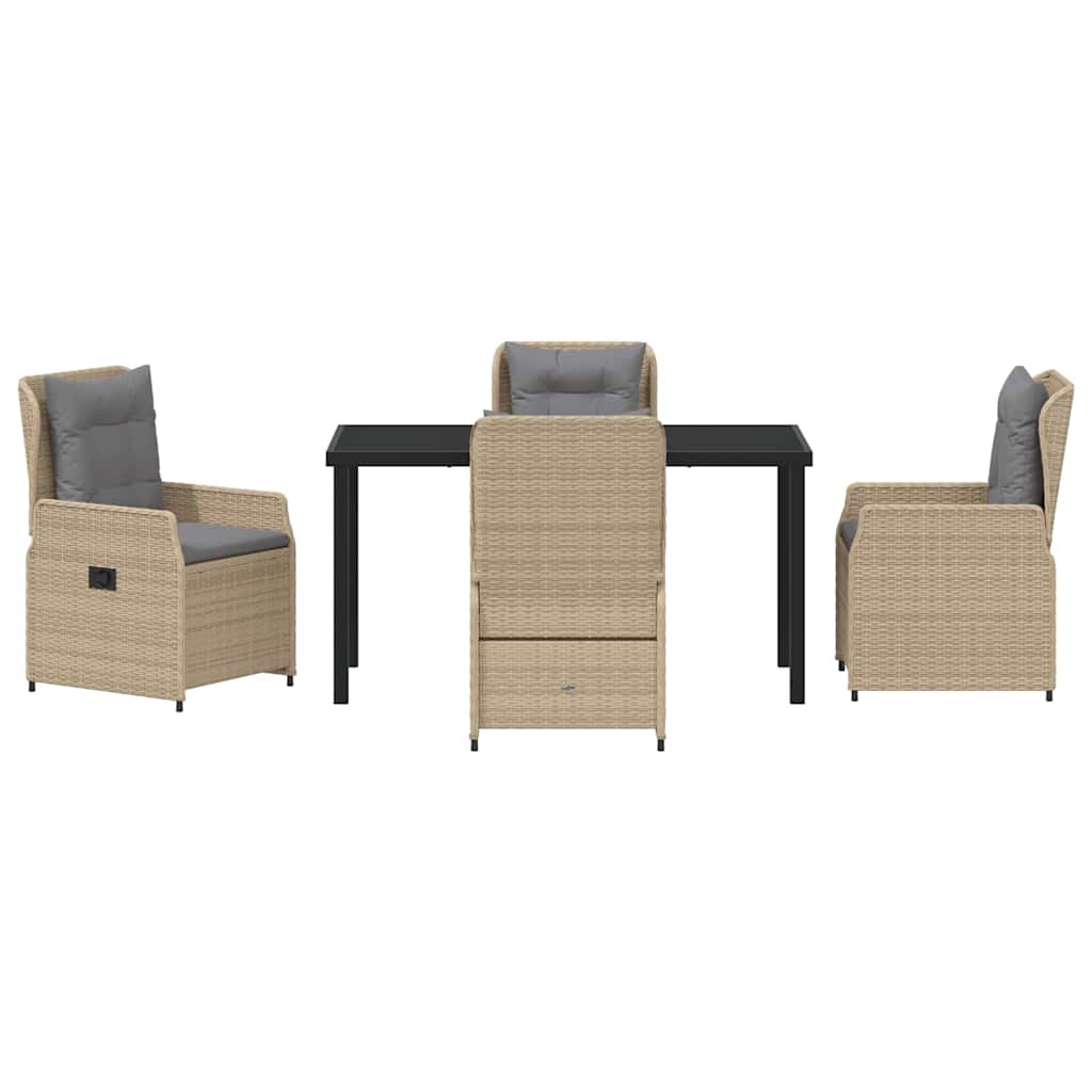 Have Spisebordssæt 5 stk. Beige og lys grå polyrattan