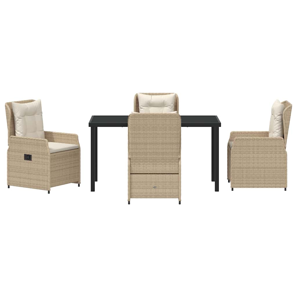 Have Spisebordssæt 5 stk. Beige og lys grå polyrattan