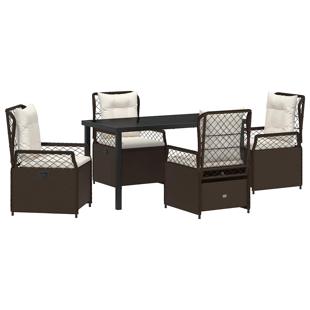 Have Spisebordssæt 5 stk. Brun polyrattan
