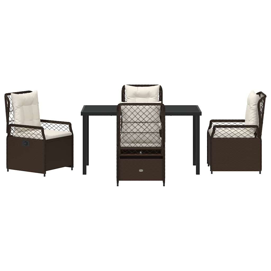 Have Spisebordssæt 5 stk. Brun polyrattan