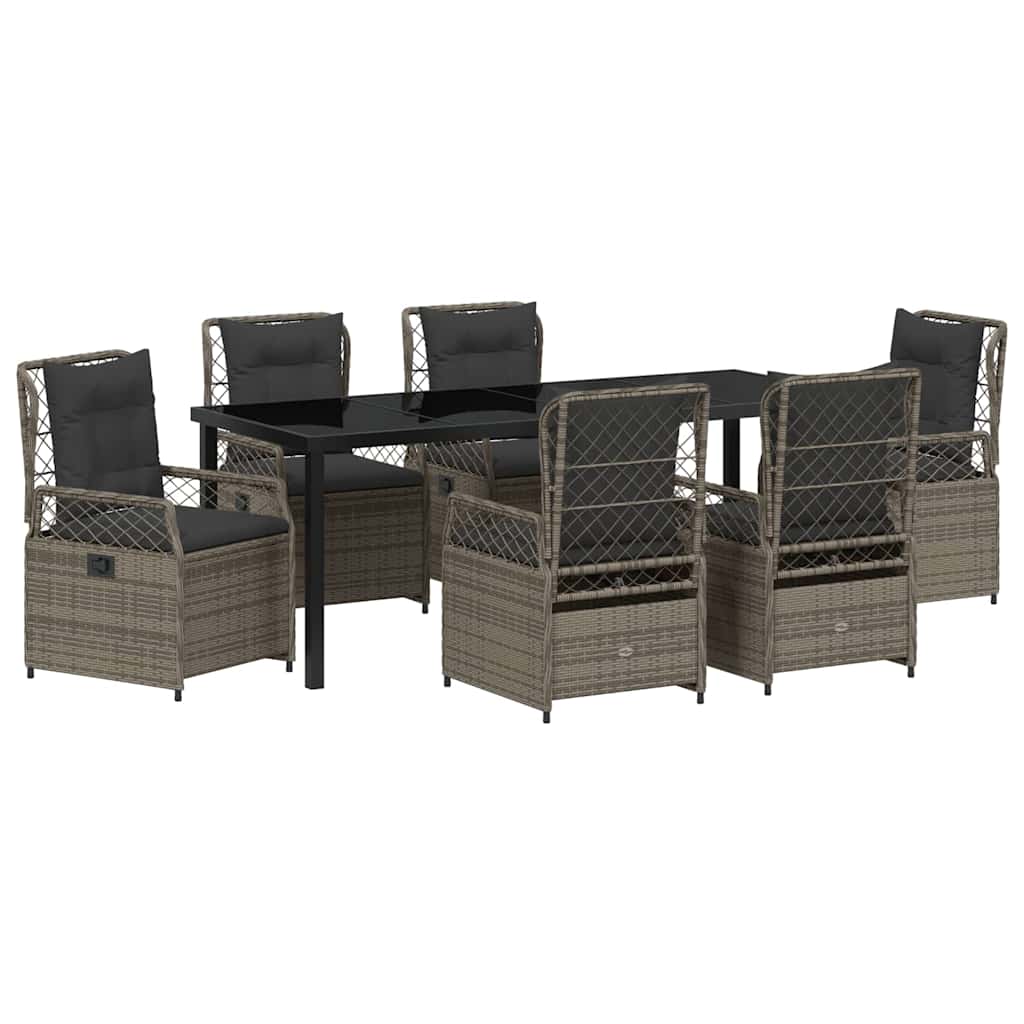 Have Spisebordssæt 7 pcs Grå polyrattan