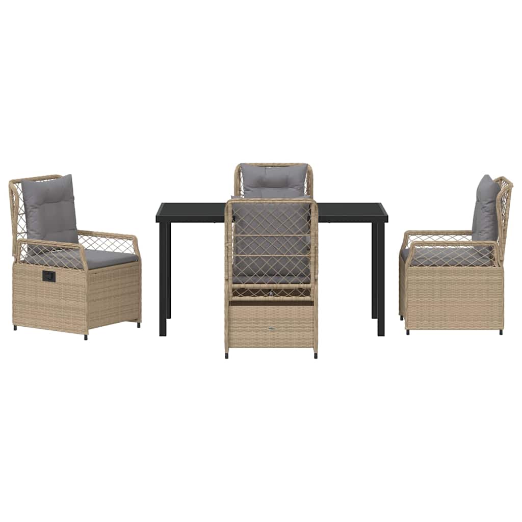 Have Spisebordssæt 5 stk. Beige og lys grå polyrattan