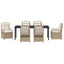 Have Spisebordssæt 7 pcs Beige og cremehvid polyrattan