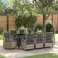 Have Spisebordssæt 9 pcs Lysegrå polyrattan