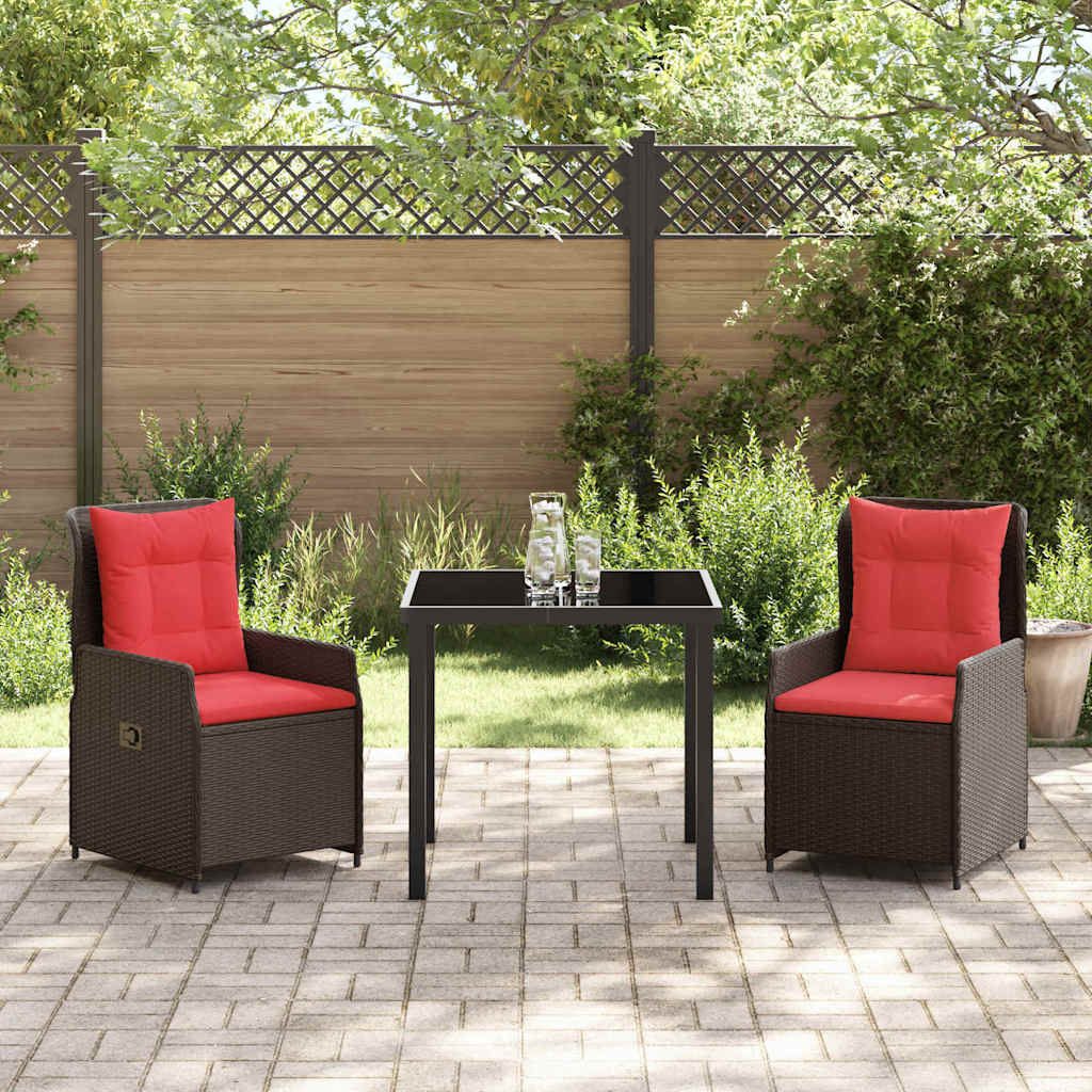 Have Spisebordssæt 3 stk. Brun Poly rattan