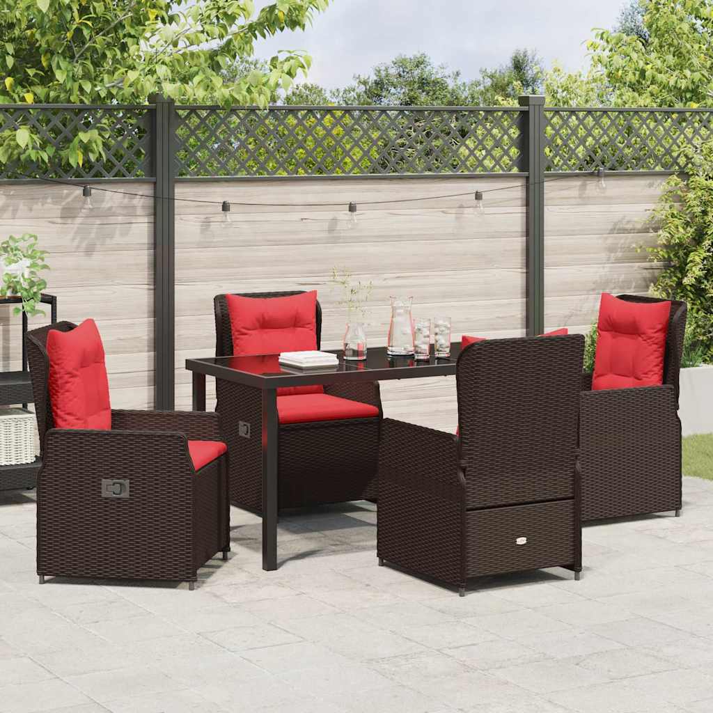 Have Spisebordssæt 5 stk. Brun Poly rattan