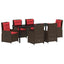 Have Spisebordssæt med pude 7 pcs Brun Poly rattan