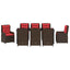 Have Spisebordssæt med pude 9 pcs Brun Poly rattan