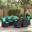 Have Spisebordssæt med pude 7 pcs Sort Poly rattan