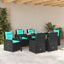 Have Spisebordssæt med pude 7 pcs Sort Poly rattan