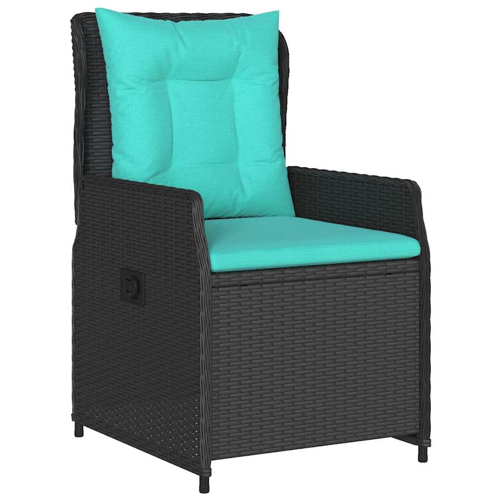 Have Spisebordssæt med pude 7 pcs Sort Poly rattan
