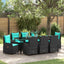 Have Spisebordssæt med pude 9 pcs Sort Poly rattan