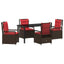 Have Spisebordssæt 5 stk. Brun polyrattan