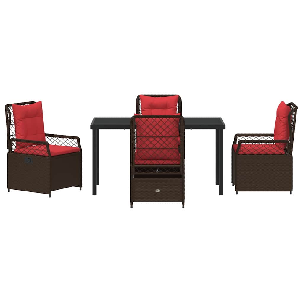 Have Spisebordssæt 5 stk. Brun polyrattan