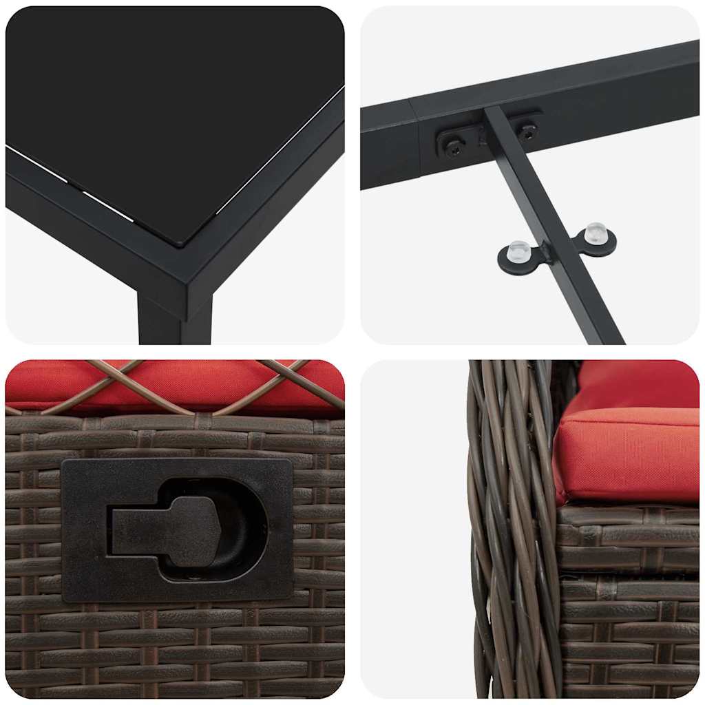 Have Spisebordssæt 7 stk. Brun polyrattan